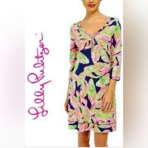 Lilly Pulitzer Palmetto in the Navy in the Vias Dress, size Medium - Picture 2 of 8